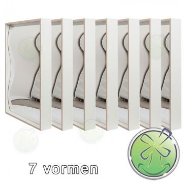 Distorting mirror set 100x68cm / 39,37x26,77inch white